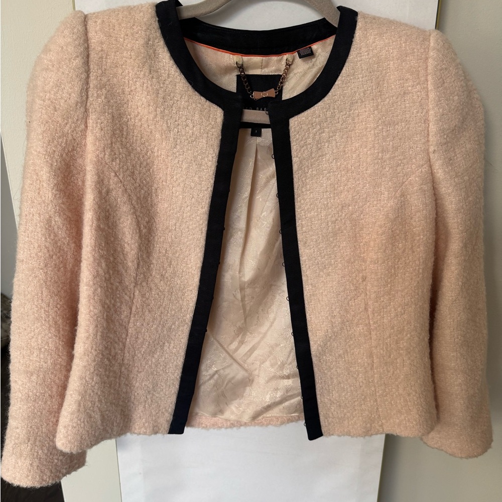 Ted Baker London Blush and Black Textured Blazer